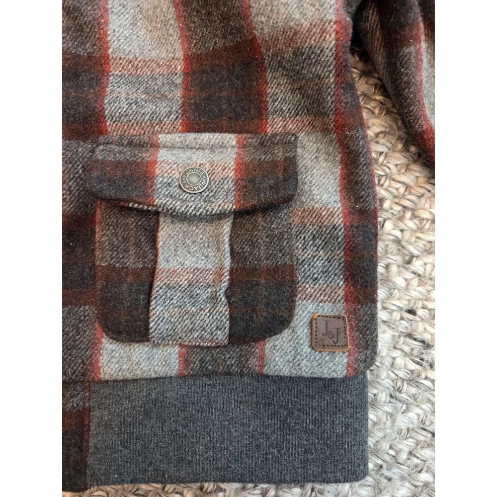 Janie and Jack Bomber Jacket Sherpa Collar Zip Up Flannel Plaid Boys 3-4